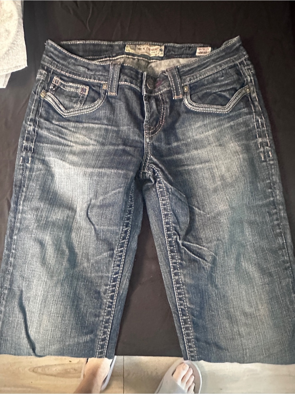Women’s Blue Distressed Denim Jeans-MFK denim size 28/34-#641